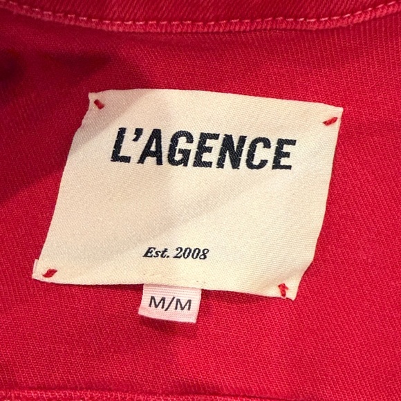 L’Agence Red Denim Jacket Size Medium C11-158 - Picture 2 of 8